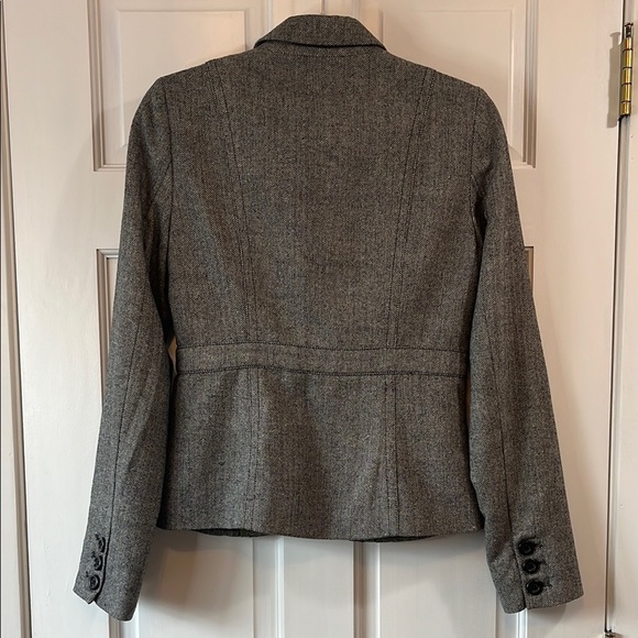 Y2k Fossil Gray Tailored Wool Blend Blazer with Notched Lapel - Size Small - Picture 10 of 14